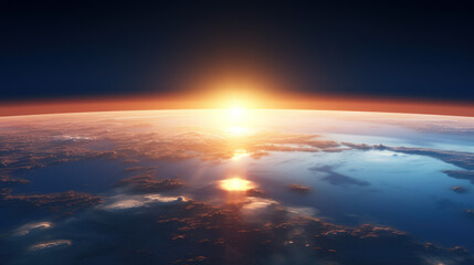 Sunrise Horizon, Earth's Daybreak, Celestial Morning