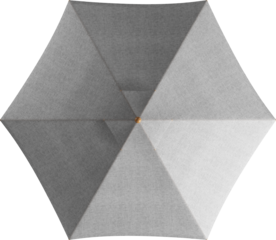 Top view of grey open sunshade