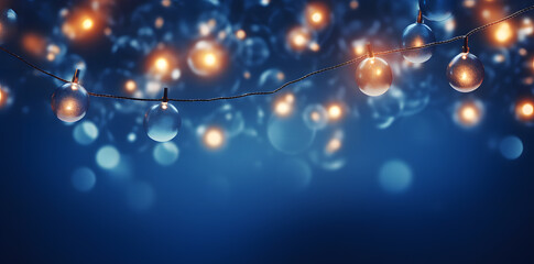 Fototapeta na wymiar Christmas nights lights blue background 