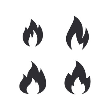 set of fire icons vector