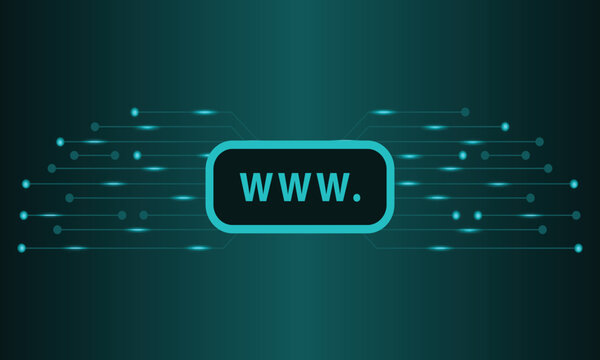 Tech-savvy domain hosting background adorned with www icons and digital elements. This composition exudes a sense of digital connectivity and online presence.