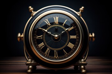 Clock illustration at Spotlight and Dark Background, llustration for Time Schedule, Roman timer clock