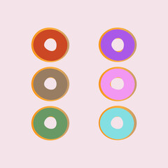 Donuts with various flavors and various attractive colors