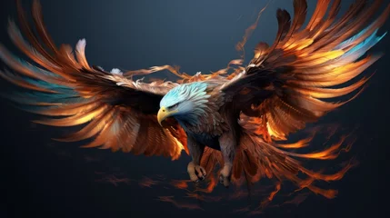 Deurstickers eagle fractal background © JK2507