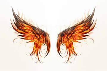 Fotobehang fire wings isolated on white background © JK2507
