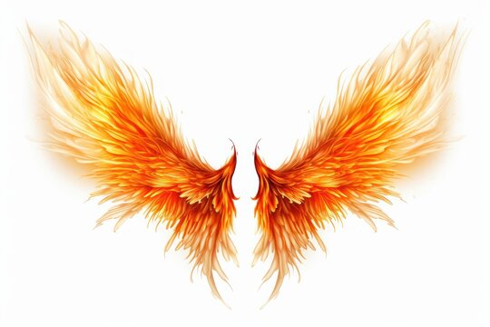 fire wings isolated on white background