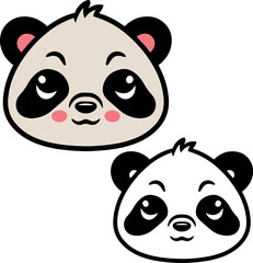 Cute cartoon panda face
