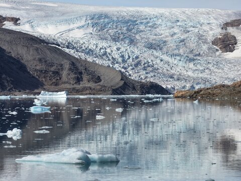 aerial view arctic ocean in greenland