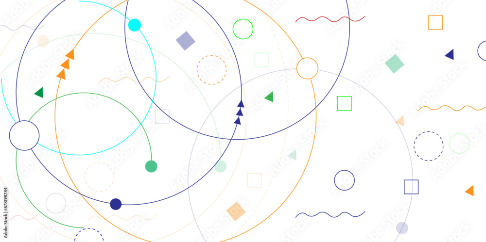 Poster Big data visualization, Plexus circles connection for global communication, science and technology background design.