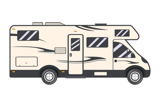 RV Camper Van Motorhome Vector Illustration