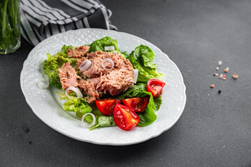 canned tuna salad meal eating cooking appetizer food snack on the table copy space food background rustic top view