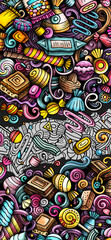 Cartoon vector doodle Candies banner design