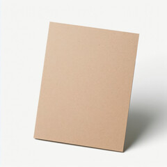 Fototapeta premium Brown Cardboard paper mockup piece isolated on white background. ai generative