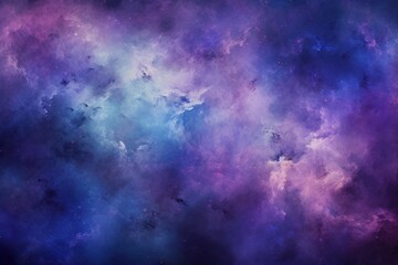 Nebula Galaxy Background With Purple Blue Outer Space. Cosmos Clouds And Beautiful Universe Night...