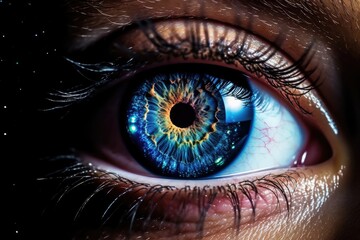 Iris eyeball beauty blue young macro close vision human closeup eye face