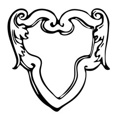 Hand drawn heraldic shield