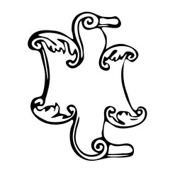 Obraz premium Hand drawn heraldic shield