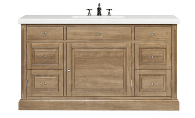 Wooden washbasin cabinet or a wood vanity. 