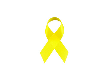 Yellow Awareness Ribbon Isolated Background