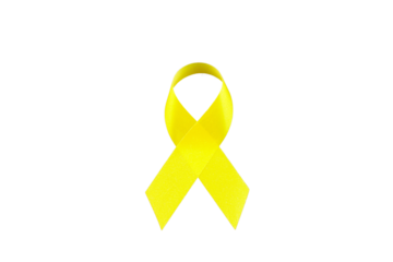 Yellow Awareness Ribbon Isolated Background