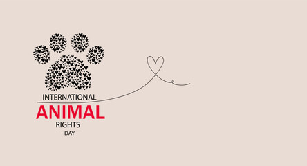 International Animal Rights Day. Template for background, banner, card, poster with text inscription. Vector line doodle illustration.
