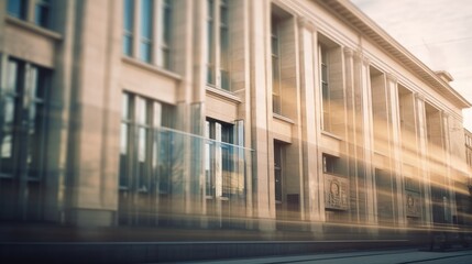 law building blurred background unfocused AI generated illustration