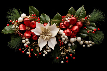 christmas wreath with poinsettia