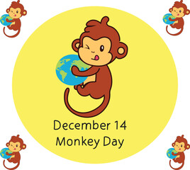 Monkey Day is celebrated every year on 14 december.
