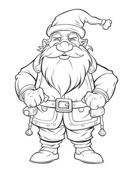 cartoon illustration of a serious santa clause vector illustration for coloring books for adults or children. Coloring Book Business possibilities with great pictures without greyscale.