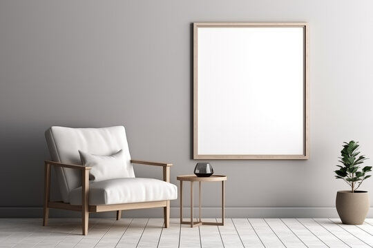 Mockup frame in  living room interior