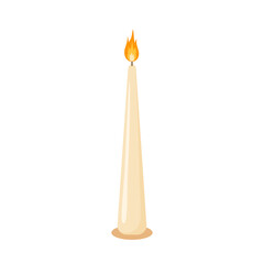Straight candle illustration. Icon for relax, spa and aromatherapy. Hand drawn style.