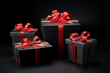 Obraz premium Black Friday Sale Present Boxes