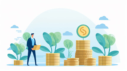 Business strategy planning ,Setting success goals ,Finance and investment currency fund management.Ai Generated