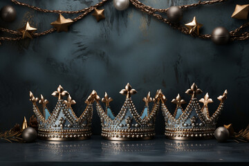 Obraz premium golden crown on a red background
