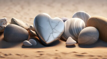 Whispers of Love: Heart Stones Speaking of Eternal Affection