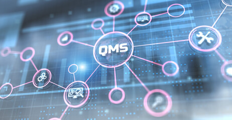 QMS quality management system business and industrial technology concept. - obrazy, fototapety, plakaty