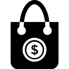 Bag packaging icon symbol vector image. Illustration of the handbag merchandise design image