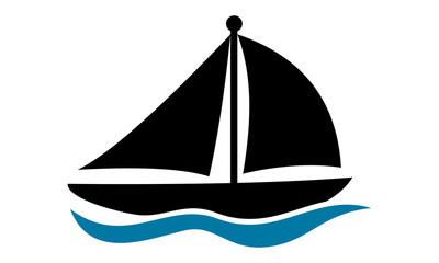 sailing ship vector silhouette icon logo