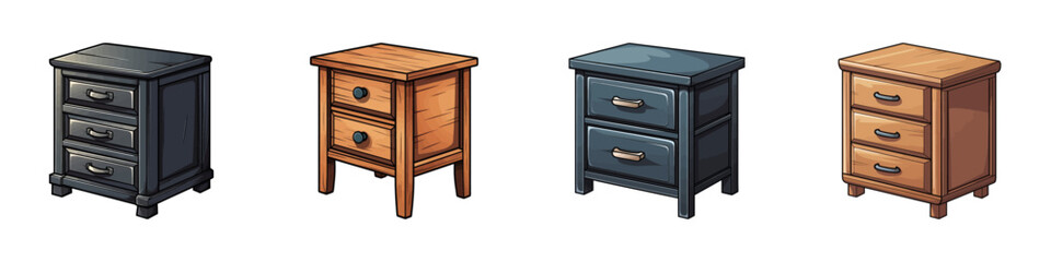 Cartoon night stand. Vector illustration