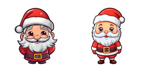 Cute cartoon santa. Vector illustration