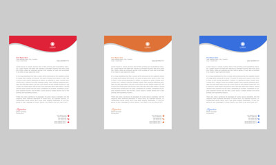 Creative business and corporate letterhead set | Red, Blue, Orange colors