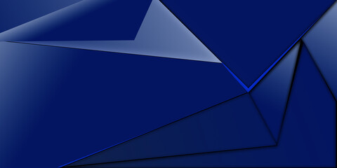 blue background with envelope, abstract background of geometric shapes. Dark tones