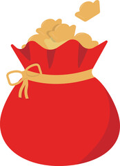 Red Chinese Lucky Bag Gold Ingot