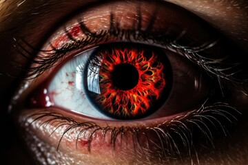 Human closeup vision iris macro eye eyeball - obrazy, fototapety, plakaty