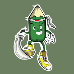 make cartoon cute pencil illustration