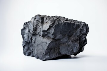 Single coal ember on white surface