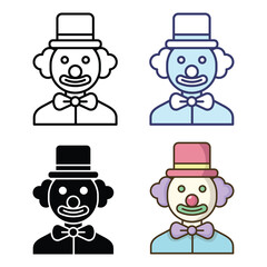 Clown icon vector on trendy design