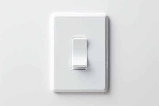 A white background with a white light switch