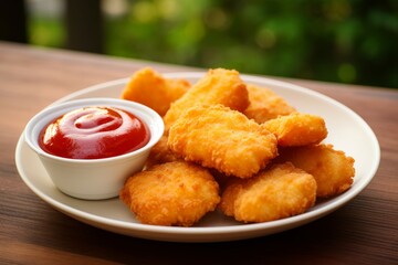 Chicken nuggets and a ketchup made at home