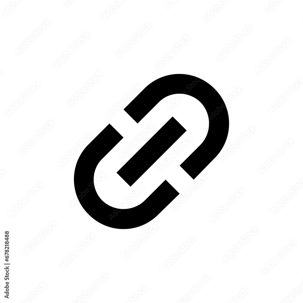 Poster hyperlink and chain link vector icon. send link line symbol.